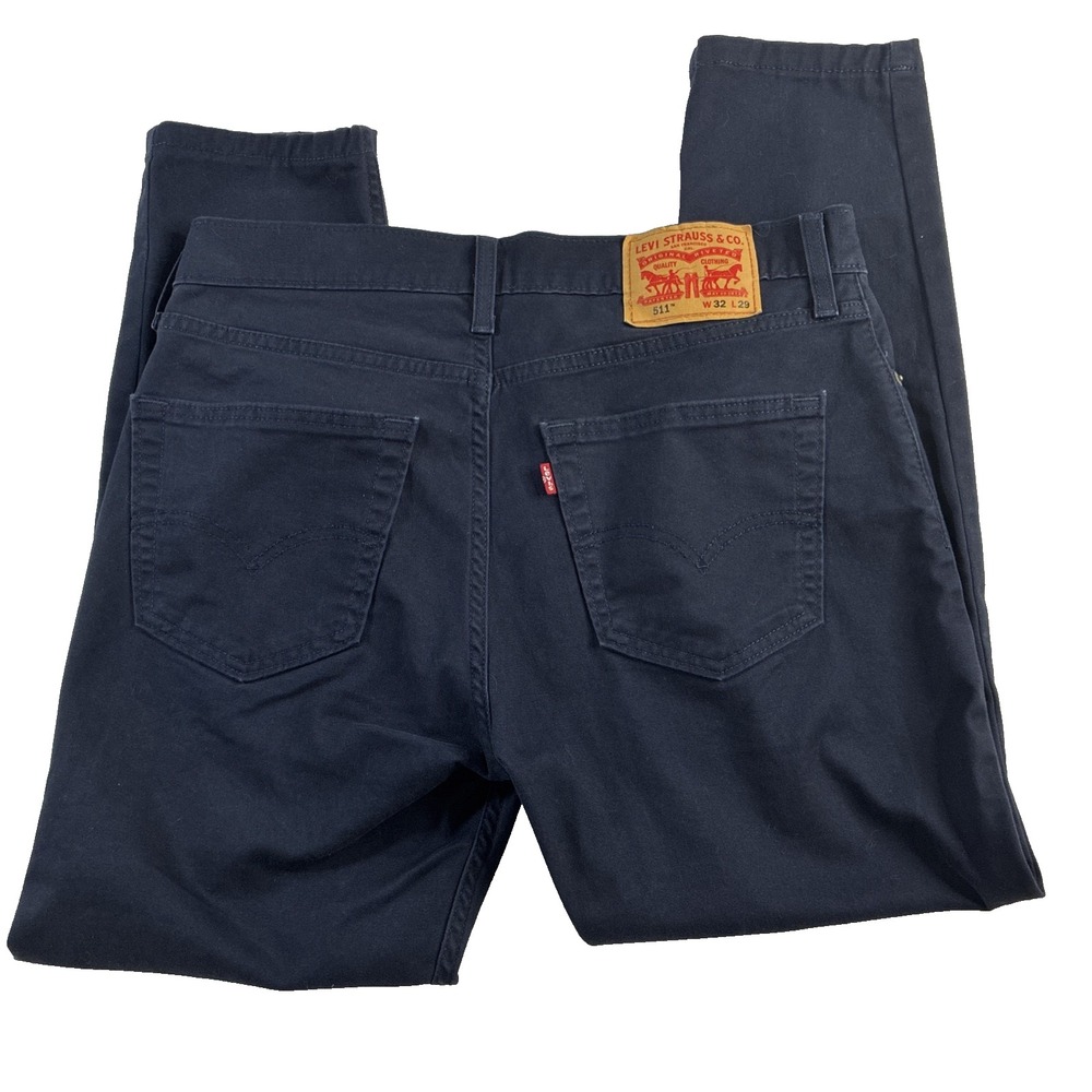 Levi's 511 Slim Fit All Seasons Tech Navy Blue Pants Men's Fits 32x26